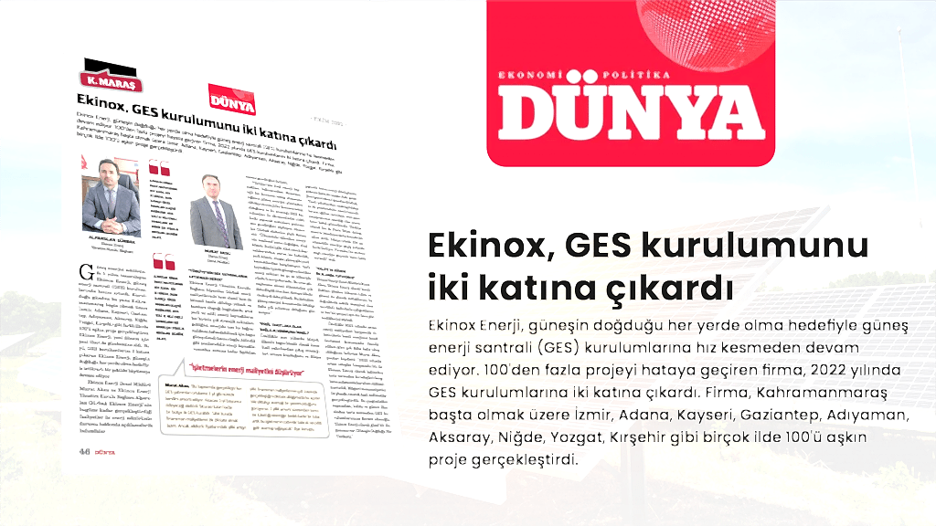 Ekinox, GES kurulumunu iki katına çıkardı